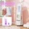 Costway Kids Jewelry Cabinet with Full-Length Mirror Foldable Drawer Anti-toppling System White/Pink